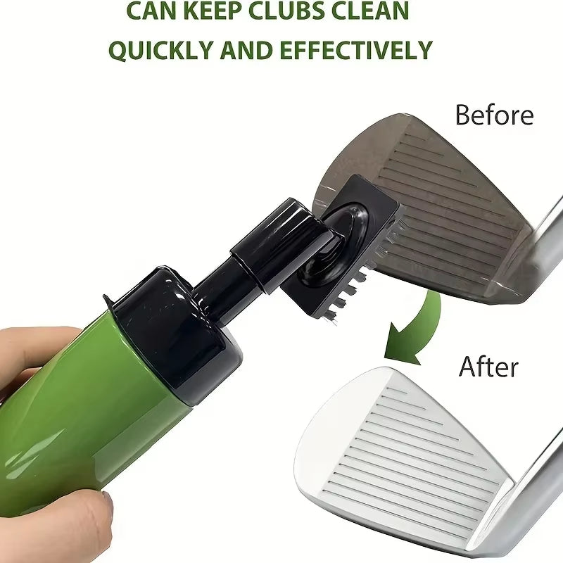 Golf Club Cleaner Groove Tube Brush with Leakproof Reservoir Squeeze Bottle for Effortless Cleaning (1 or 2 Pieces)